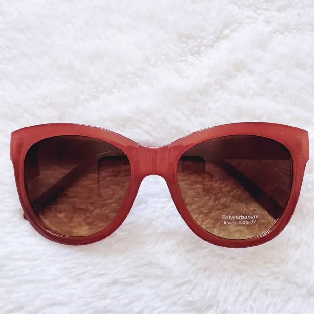 Mina Burgundy Brown Chic Sunglasses